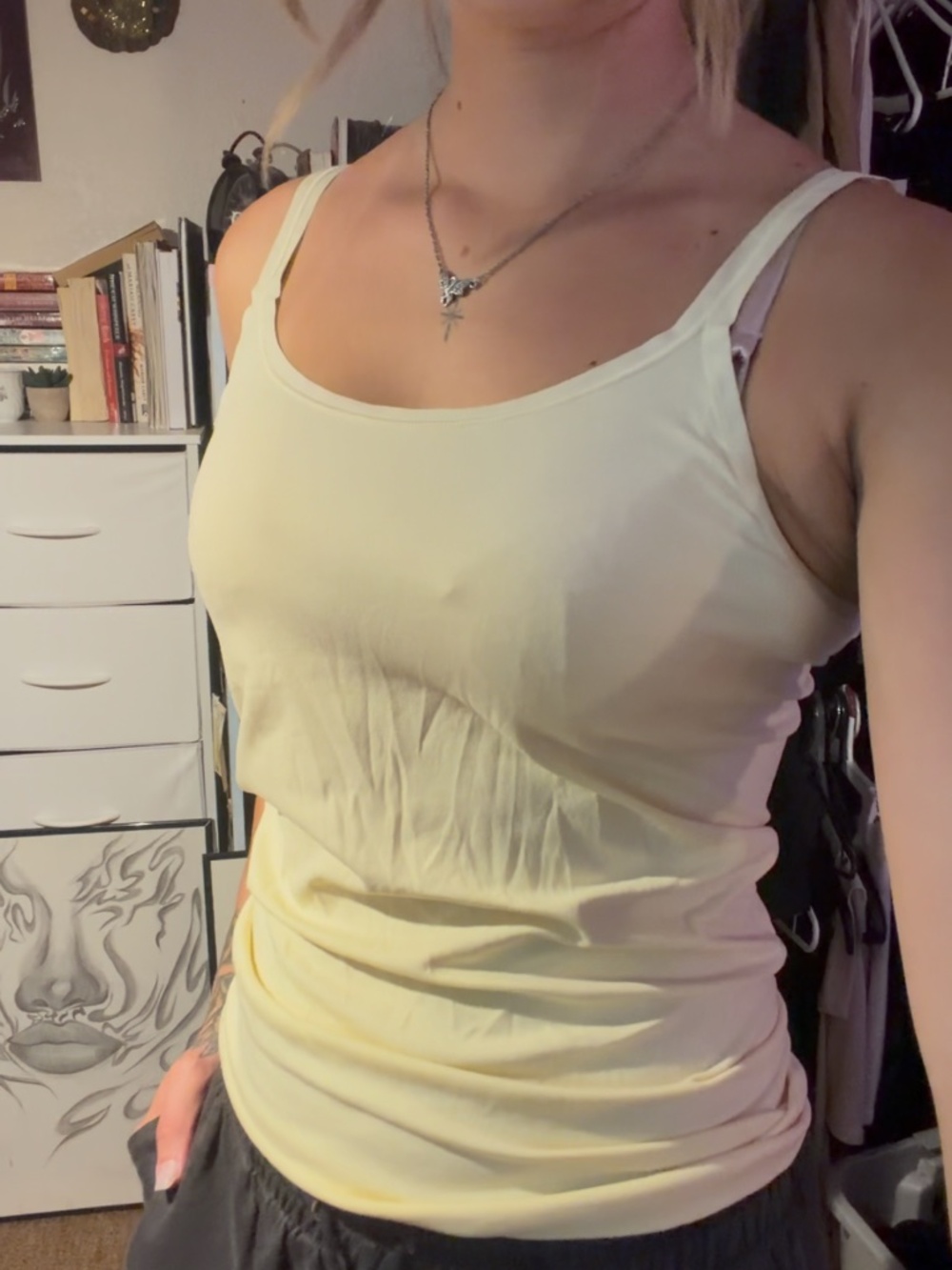 Anthropologie light yellow tank top